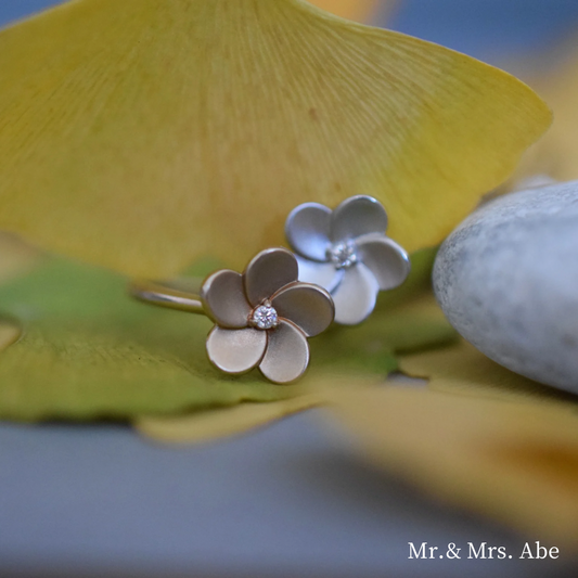 Prunus Mume Blossom K18 & Diamond Ring White Gold