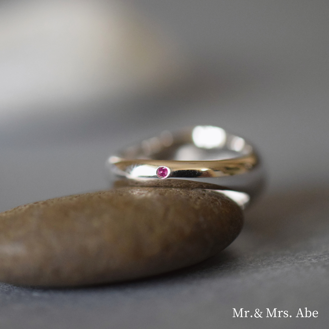 Scent silver and ruby signet ring