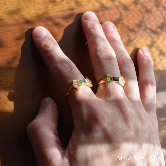 Scent グリーンクォーツ＆ルビーリング